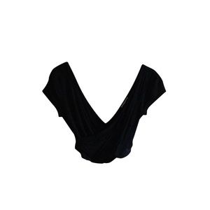 Forever 21 Black Cropped Wrap Top